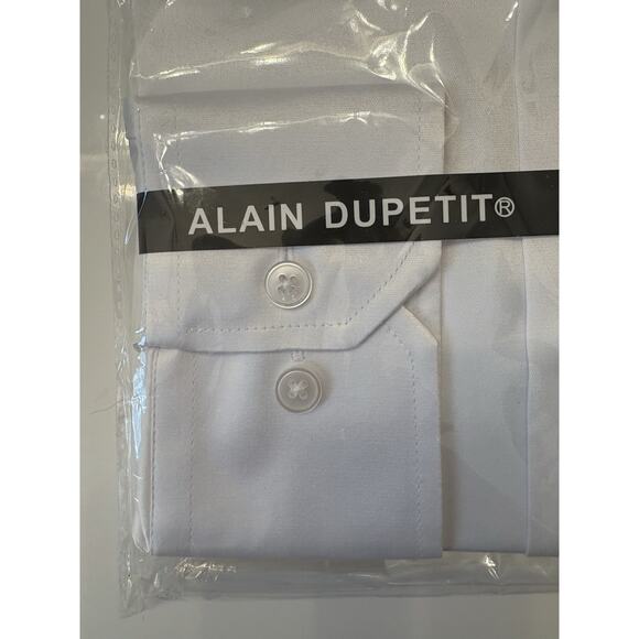 Alain Dupetit Men’s White Button Down Short Size Medium Collared Long Sleeve - Picture 3 of 5